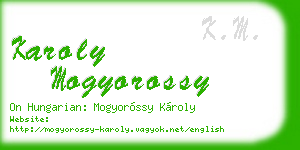 karoly mogyorossy business card